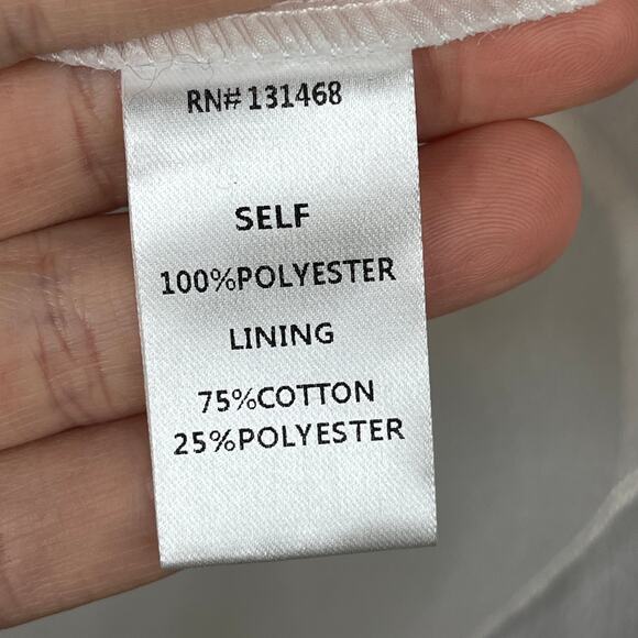 NWT Fate Curve Puff Sleeve White Button Down Blouse Ruffle Long Sleeve Shirt - Picture 5 of 8